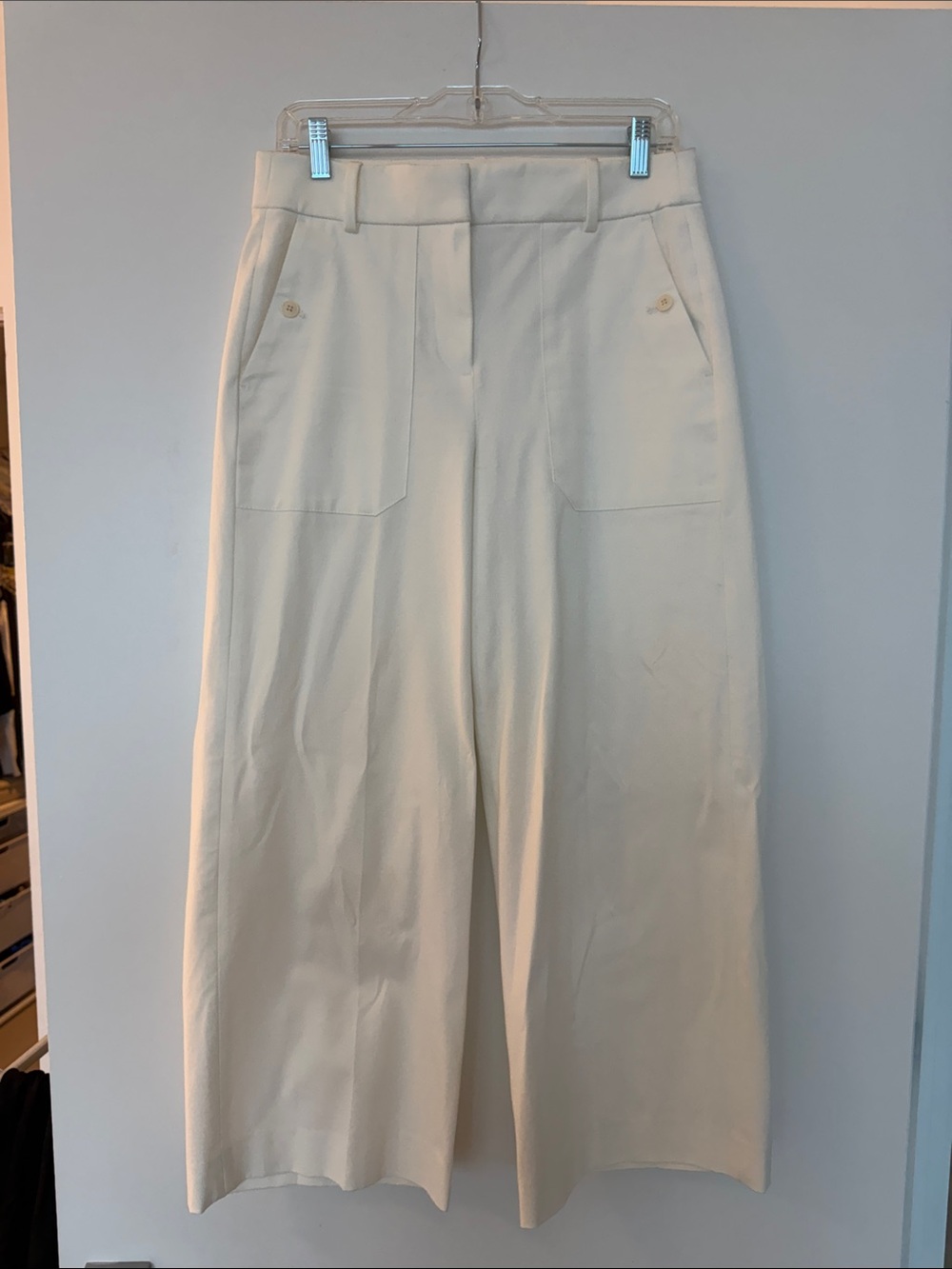 JCrew Cream Wide Leg Trousers